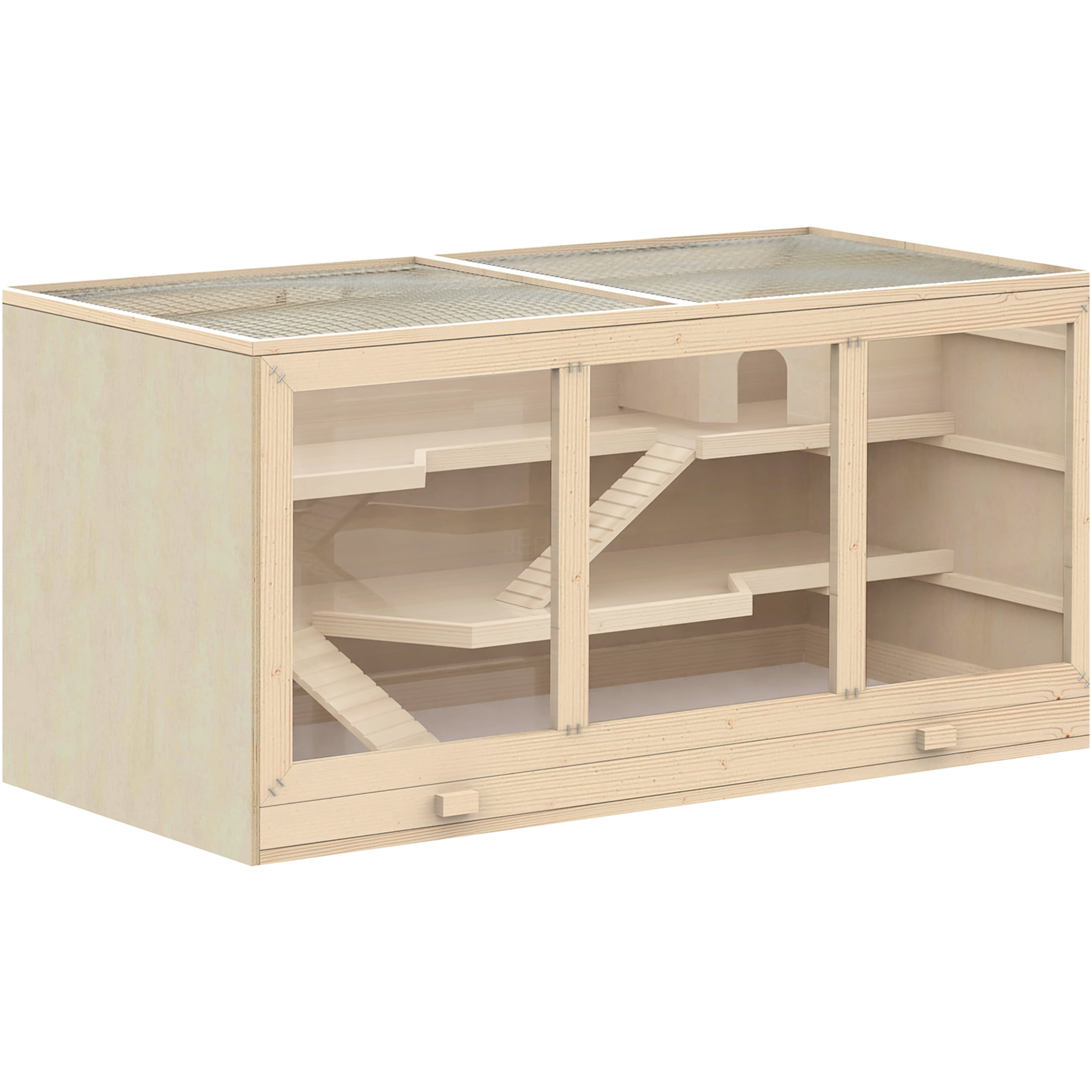 Photo inspiration: Fresh Look at Jerfit Large Wooden Small Animal Cage Habitat With Opening Roof