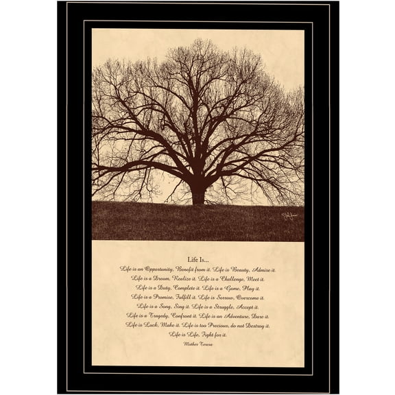 JERFIT "Life Is" Inspirational Framed Wall Art Print, Multicolor Modern Motivational Quote Poster for Living Room, Bedroom, Office Decor, Ready to Hang, Black Frame