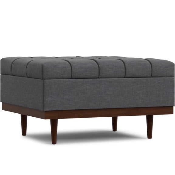 JERFIT Lift Top Storage Ottoman Coffee Table with Hidden Compartment, Gray Fabric Upholstered Bench for Living Room, Foot Rest, Sturdy Wooden Frame