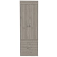 thumbnail image 1 of JERFIT Light Gray Armoire with Doors and Drawers, Freestanding Bedroom Closet Organizer Storage Cabinet, 1 of 7
