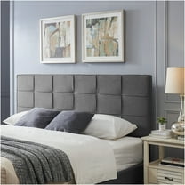 JERFIT Linen Upholstered California King Headboard, Tufted Waffle Stitch Design