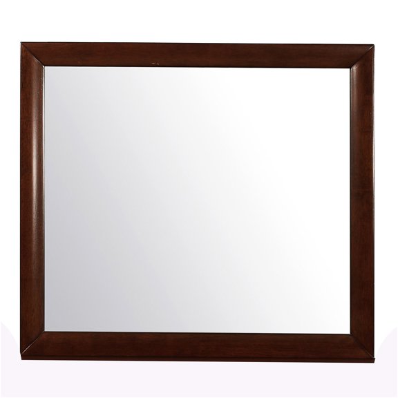 JERFIT Lucille Large Modern Wall Mirror with Wood Frame in Merlot Red Finish for Bedroom, Living Room, Entryway