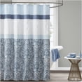 thumbnail image 1 of JERFIT Luxury Blue Microfiber Shower Curtain with Embroidery, Water-Resistant Bathroom Decor, 72x72 Inches, 1 of 5