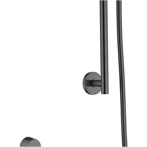 JERFIT Matte Black Handheld Shower with Slide Bar, 5 Spray Modes, Adjustable Height Stainless Steel Shower Head for Rain Shower, Kids & Pets