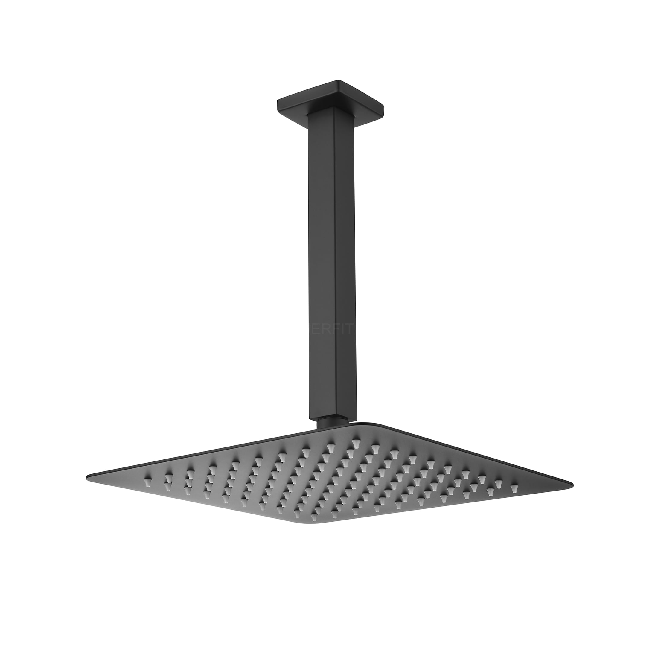 JERFIT 10 Inch Matte Black Rain Shower Head, High Pressure Stainless Steel Rainfall Showerhead with Water Saving and Self-Cleaning Nozzles
