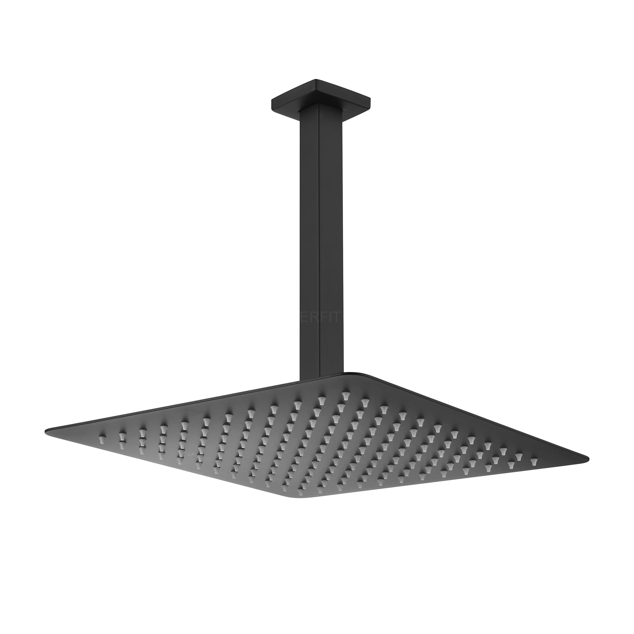 JERFIT Matte Black Rain Shower Head, 8 Inch High Pressure Rainfall Showerhead with Self-Cleaning Nozzles, Water Saving Luxury Stainless Steel Shower Panel for Relaxing Spa Experience