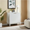 thumbnail image 1 of JERFIT Mid-Century Modern 2 Door Storage Cabinet with Fluted Fronts, White Accent Console Cabinet for Entryway, Dining Room & Living Room, 1 of 6