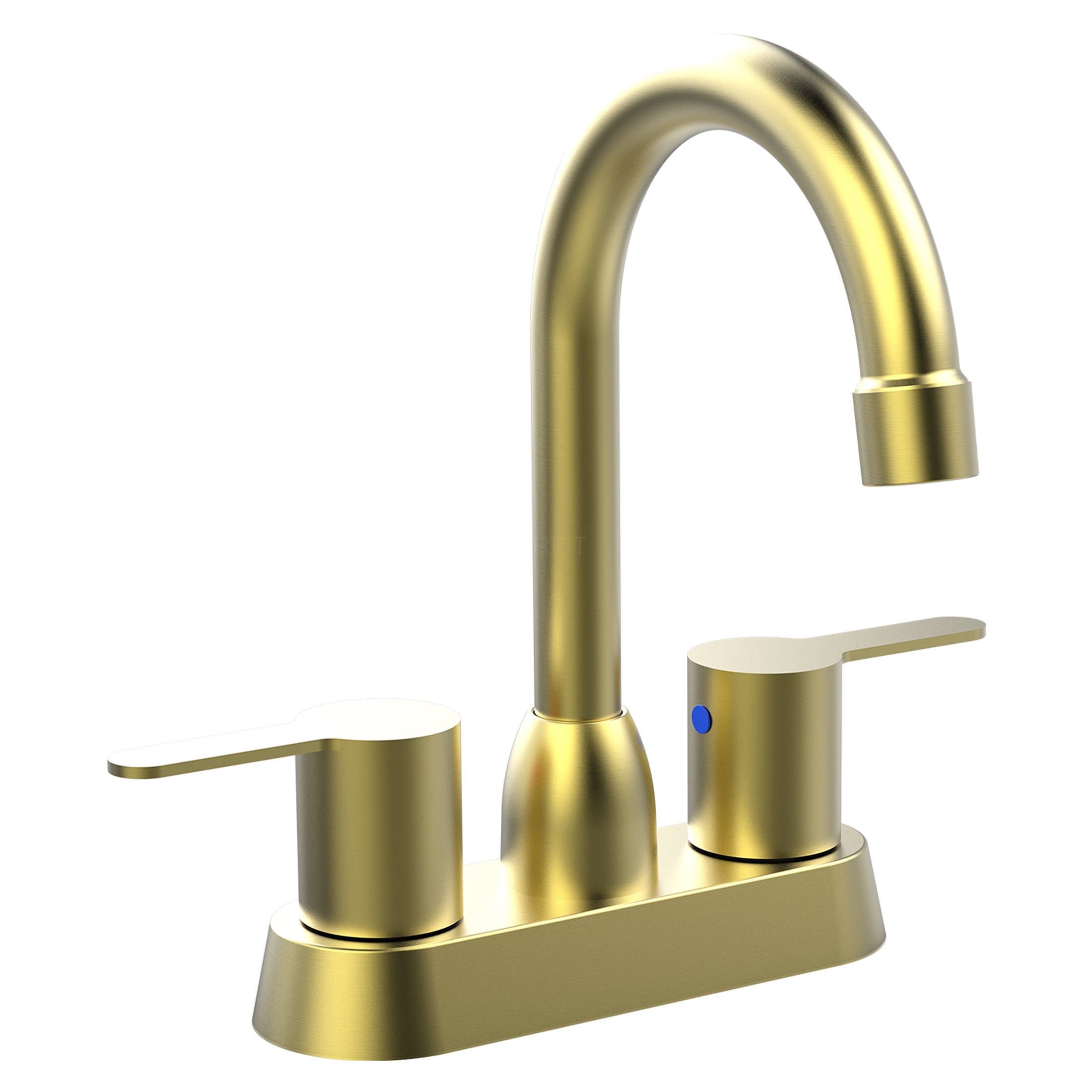 JERFIT Modern 2-Handle Centerset Bathroom Sink Faucet in Brushed Gold, 8.26" High for 3-Hole Deck Mount Installation