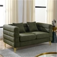 thumbnail image 1 of JERFIT Modern 2-Seater Sectional Sofa with Lumbar Pillows, Plush Teddy Fabric Upholstery, Deep Seating Couch for Living Room, Office, Green, 1 of 10