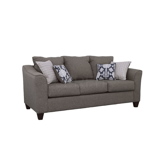 JERFIT Modern 3-Seater Sofa Couch with Pillows, Upholstered Fabric Loveseat for Small Space, Charcoal Grey