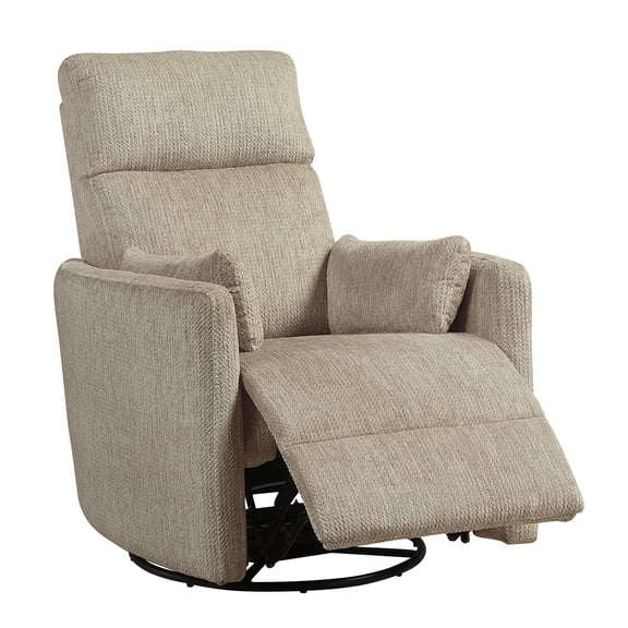 JERFIT Modern 360 Swivel Recliner Chair with Glider Motion, Plush Microfiber Upholstery, Brown Contemporary Living Room Accent Chair