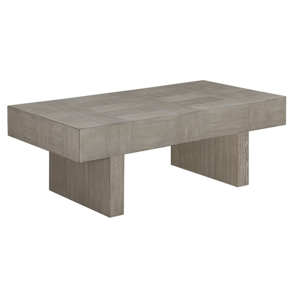 JERFIT Modern 52" Rectangular Coffee Table for Living Room, Wooden Sofa Table with Brown Gray Finish, Sturdy Farmhouse Center Table with Large Tabletop
