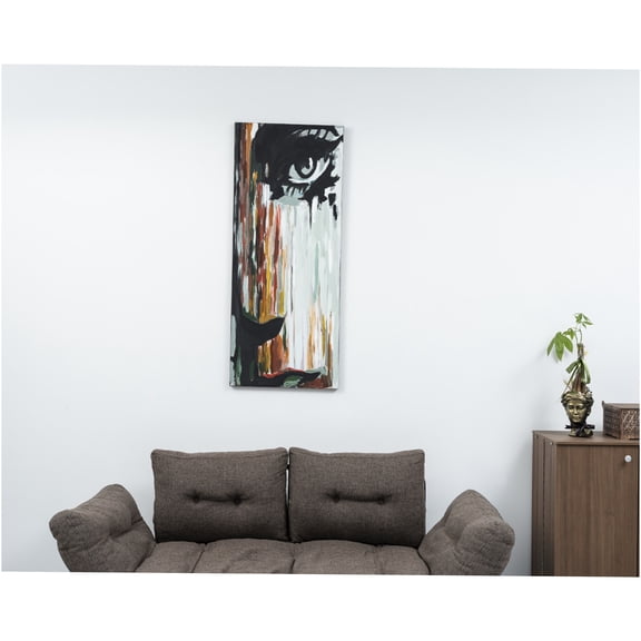 JERFIT Modern Abstract Wall Art Grey Canvas Painting 47x19 inch, Unframed Large Handmade Textured Artwork for Living Room Bedroom Office Decor