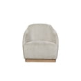 thumbnail image 1 of JERFIT Modern Accent Chair with Square Base, Upholstered Lounge Chair for Living Room, Bedroom, Cozy Polyester Fabric, Beige, 1 of 5