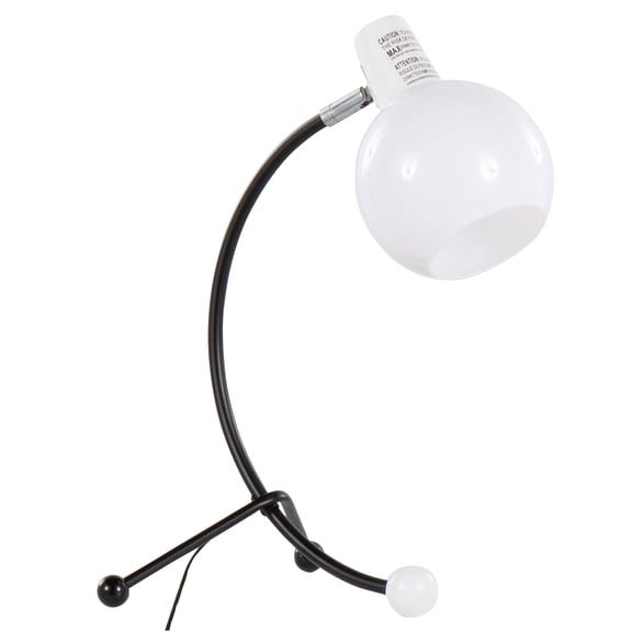 JERFIT Modern Adjustable Desk Lamp, Black Office Task Light with White Shade, Flexible Gooseneck for Study, Reading, Bedroom, UL Listed