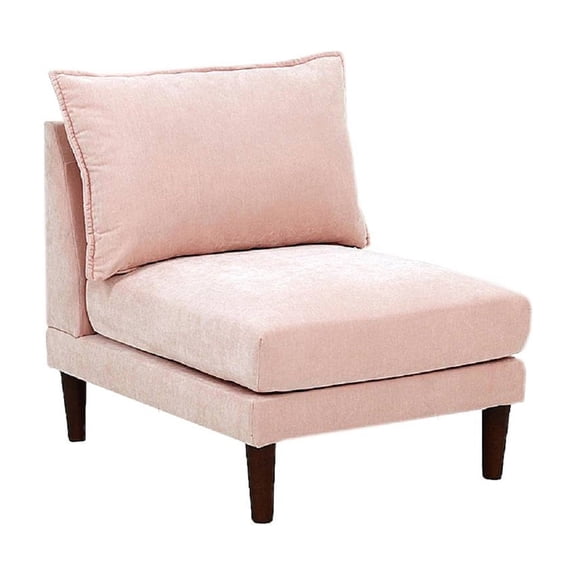 JERFIT Modern Blush Pink Accent Chair Armless Sofa Chair with Soft Cushion for Living Room, Bedroom, Dorm