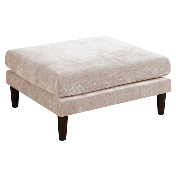 JERFIT Modern Blush Pink Ottoman with Soft Cushion Top and Sturdy Wood Legs for Living Room, Bedroom, or Entryway