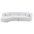 thumbnail image 1 of JERFIT Modern Boucle Fabric Curved Sectional Sofa with Chaise, Left Facing L-Shaped Couch for Living Room, Luxurious Upholstered Furniture, White, 1 of 10