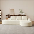 thumbnail image 1 of JERFIT Modern Chenille L-Shaped Sectional Sofa with Pillows, Beige Modular Curved Couch for Living Room, No Assembly Required, 1 of 10