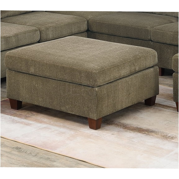 JERFIT Modern Chenille Ottoman, Tan Corner Wedge for Modular Sectional Sofa, Soft Accent Footrest Pouf for Living Room