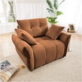 thumbnail image 1 of JERFIT Modern Chenille Sofa, 47" Single Seater Couch with Pillows for Living Room, Office, Apartment, Ergonomic Support, Burnt Orange, 1 of 10