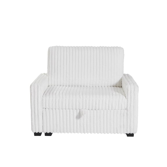 JERFIT Modern Chesterfield Upholstered Sofa Couch, Tufted Velvet Fabric Living Room Sofa, Large White Chenille Lounge