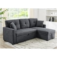 thumbnail image 1 of JERFIT Modern Convertible Sofa Bed with Storage, L-Shaped Sectional Sleeper Couch for Small Space, Gray Polyester Fabric, 1 of 10