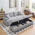 thumbnail image 1 of JERFIT Modern Corduroy 3-Seater Sofa with Storage, 4 Pillows, Cloud-Like Comfort for Living Room & Office, Gray, 1 of 8