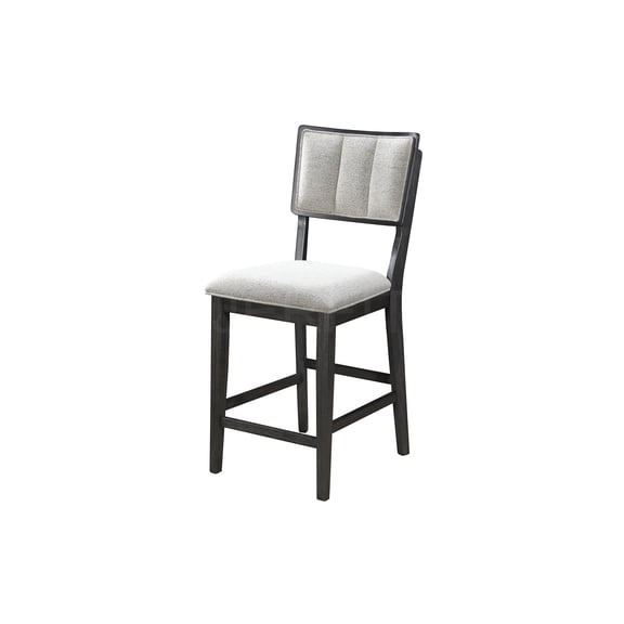 JERFIT Modern Counter Stools Set of 2, Black Full Back Kitchen Bar Chairs with Cushioned Seat, Wooden Counter Height Stools for Dining Room, Breakfast Nook
