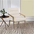 thumbnail image 1 of JERFIT Modern Cream Upholstered Accent Chair with Gold Metal Arms for Living Room, Bedroom, Office, 1 of 8