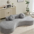 thumbnail image 1 of JERFIT Modern Curved Cloud Couch Sofa, 3-4 Seater Upholstered Sectional with Pillows, Anti-Wrinkle Point Corduroy, Gray, 1 of 10