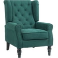 thumbnail image 1 of JERFIT Modern Dark Green Button Tufted Accent Chair with Wingback, Padded Armrests and Spring Support for Living Room, Bedroom, Office, 1 of 10