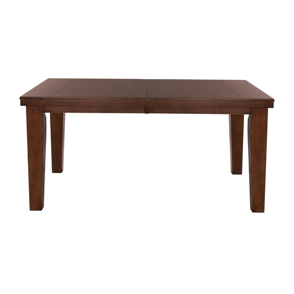 JERFIT Modern Dark Oak Expandable Dining Table with Self-Storing Leaf, Rectangular Wooden Table for 6, Contemporary Kitchen & Dining Room Furniture