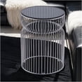 thumbnail image 1 of JERFIT Modern End Table with Tempered Glass Top, Chrome Metal Side Table for Living Room, Sofa, Bedroom, 21 Inch Contemporary Accent Table, 1 of 7