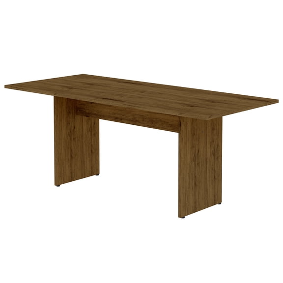 JERFIT Modern Farmhouse Dining Table for 6, Rustic Wood Grain Finish Rectangle Kitchen Table with H-Base, Easy Assembly
