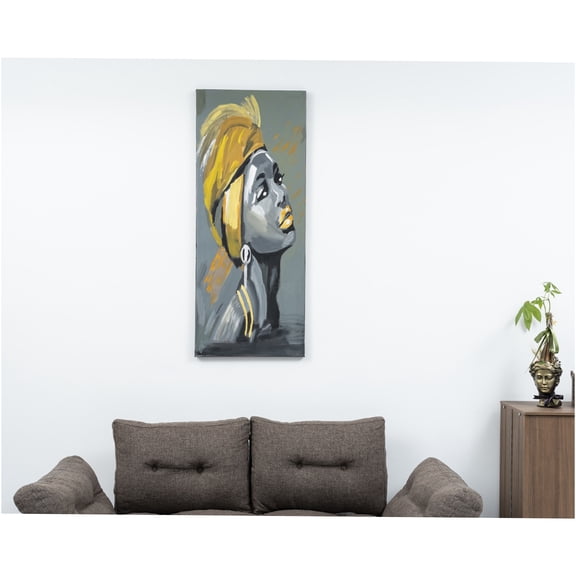 JERFIT Modern Grey Abstract Wall Art Canvas Painting 47x19 Inch Extra Wide Panoramic Wall Decor for Living Room Bedroom Office