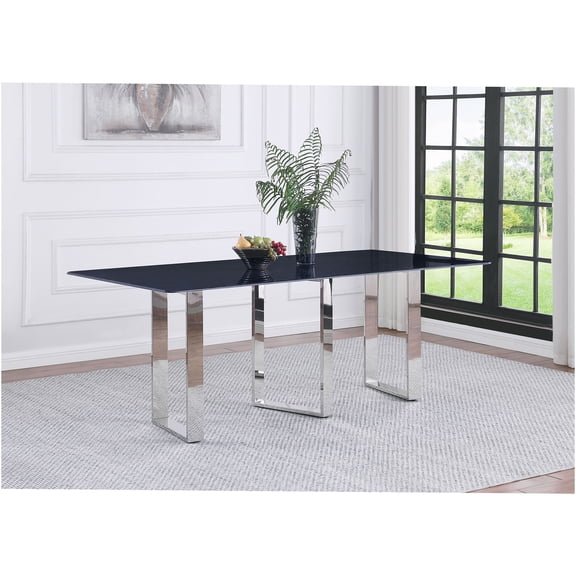 JERFIT Modern Grey Sintered Stone Dining Table for 6, Rectangular Kitchen Dining Room Table with Stainless Steel Legs, Contemporary Design