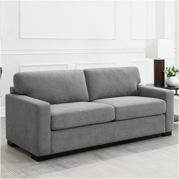 JERFIT Modern Grey Upholstered Queen Sleeper Sofa with Pull-Out Bed for Living Room