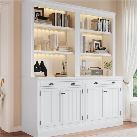 JERFIT Modern Home Office Desk with Drawers & File Cabinet, White Computer Desk for Small Spaces, Study Desk with CPU Storage & Cord Management