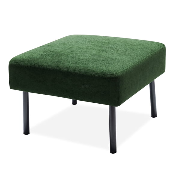 JERFIT Modern L-Shaped Sectional Sofa with Storage Ottoman, Green Chenille Fabric, Convertible Chaise Lounge for Living Room