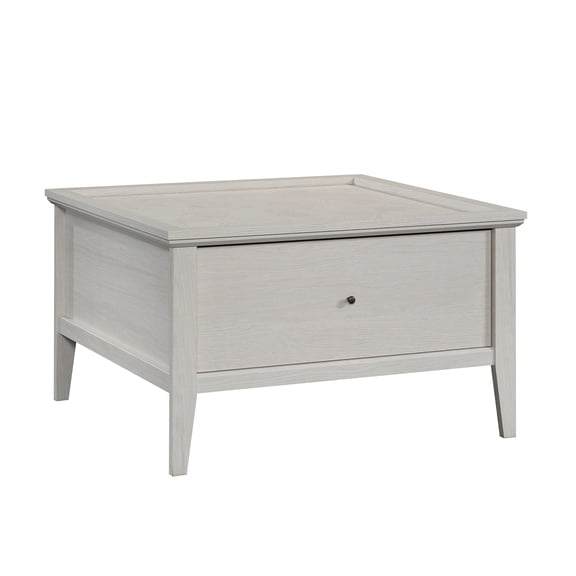 JERFIT Modern Light Grey Coffee Table with Drawer, Hexagon Top Pattern, Transitional Design for Living Room