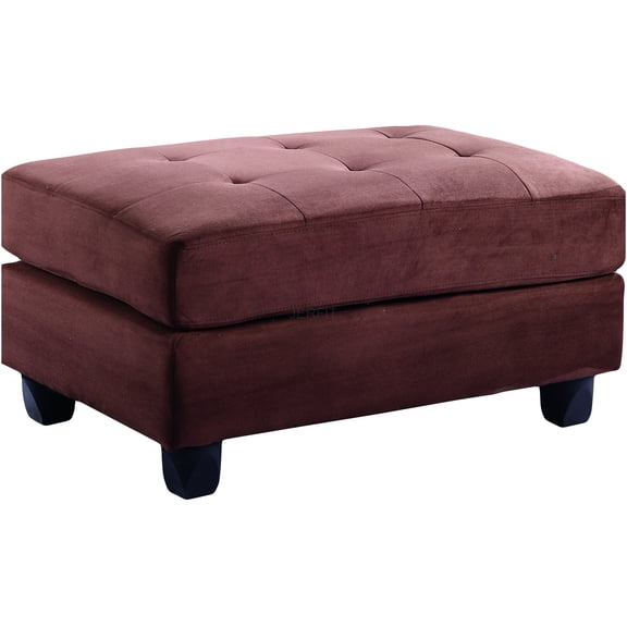 JERFIT Modern Microfiber Ottoman Pouf with Foam Filling, Chocolate Brown Storage Bench for Living Room, Accent Footrest Stool