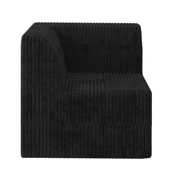 JERFIT Modern Modular Sleeper Sofa Bed, Reversible Sectional Couch with Storage Ottoman, Plush Foam Filled, Space Saving Design for Small Spaces, Apartment Living Room, Black