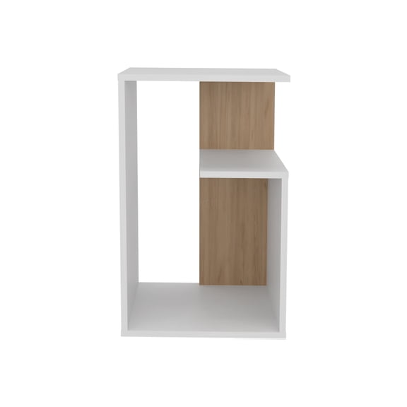 JERFIT Modern Multicolor Coffee Table with Storage, 2-Tier Side Table for Small Spaces, Multi-Functional End Table Nightstand for Living Room Bedroom