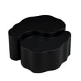 thumbnail image 1 of JERFIT Modern Nesting Coffee Table Set of 2, Black Irregular Shape MDF End Tables for Living Room, No Assembly Required, 1 of 10