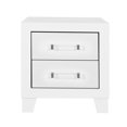 thumbnail image 1 of JERFIT Modern Nightstand with Drawer, White Bedside Table, Rubber Wood Acrylic Hardware Small Bedroom Furniture for Bedroom, 1 of 5