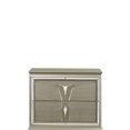 thumbnail image 1 of JERFIT Modern Nightstand with Floating Design, 2-Drawer Silver Bedside Table with Mirror Accents and Acrylic Legs for Bedroom Storage, 1 of 5