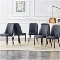 thumbnail image 1 of JERFIT Modern PU Leather Dining Chairs Set of 6, Upholstered Side Chairs with Black Metal Legs for Kitchen Restaurant Dining Room, 1 of 10