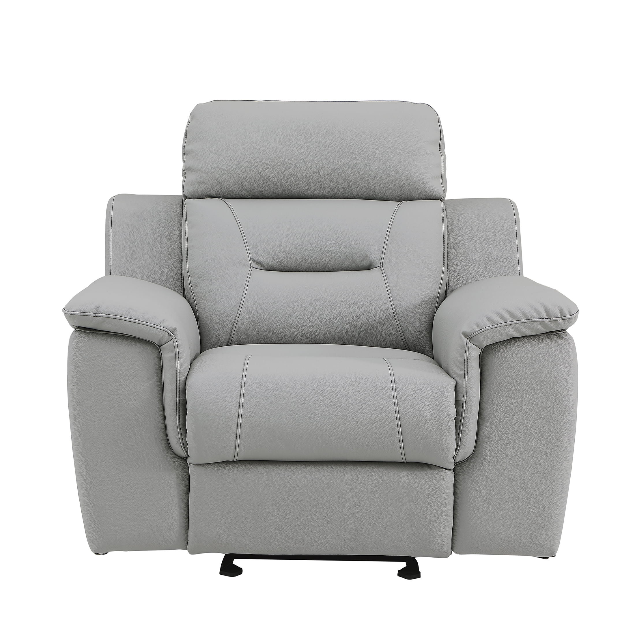 JERFIT Modern Recliner Chair Leather Reclining Chair with Lumbar Support, Air Upholstered Fabric, Gray
