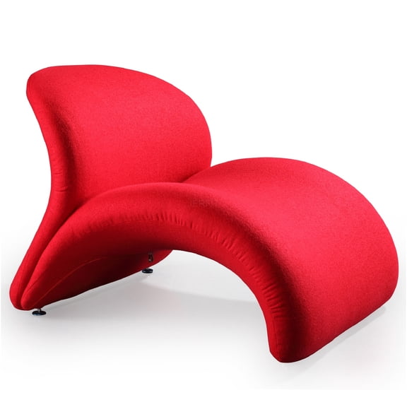 JERFIT Modern Red Accent Chair, Abstract Lounge Chair with Metal Frame for Living Room, Bedroom, Office